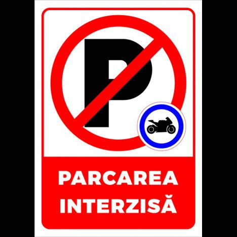 Semn pentru parcarea interzisa cu exceptia motocicletelor